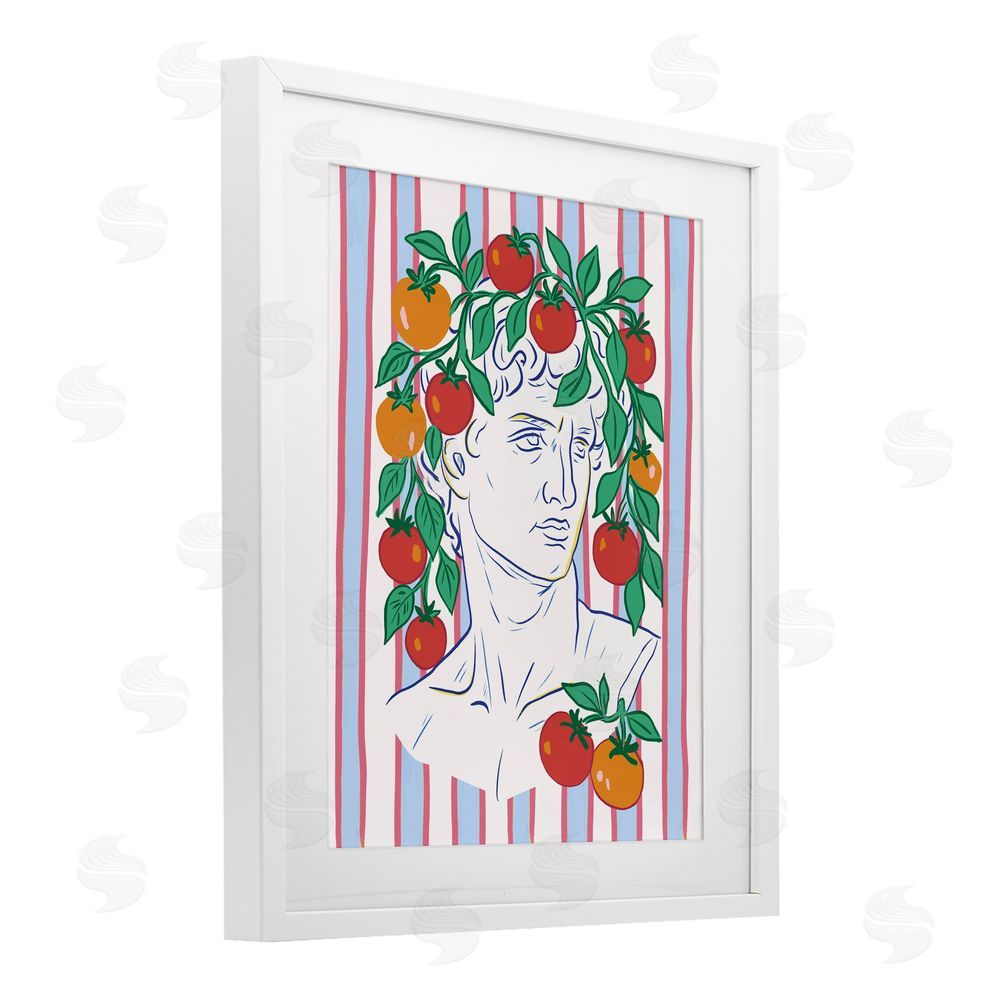 Radhika Modi La Rossa Sculpture Face White Framed Print Under Glass Wall Art