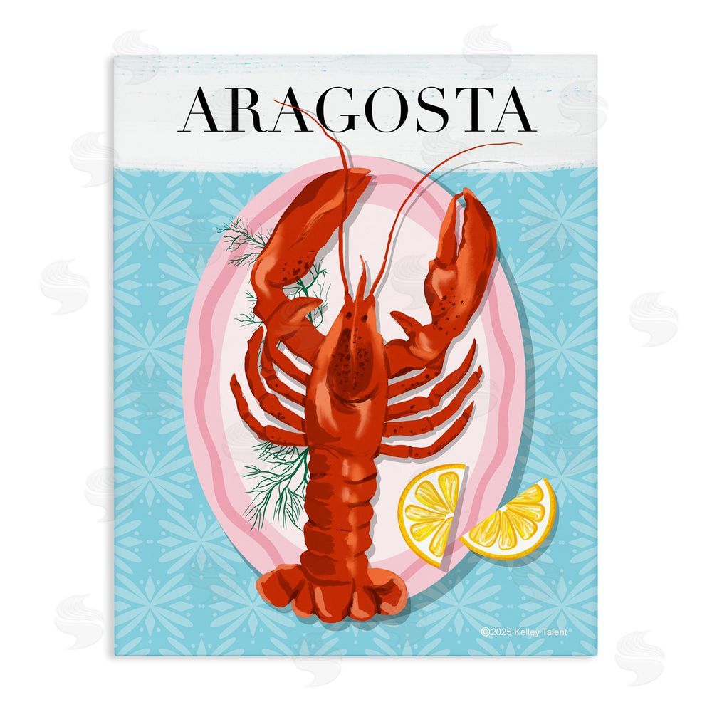 Kelley Talent Aragosta Lobster Dish Stretched Canvas Wall Art Print