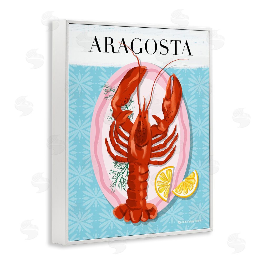 Kelley Talent Aragosta Lobster Dish White Framed Giclee Wall Art Print