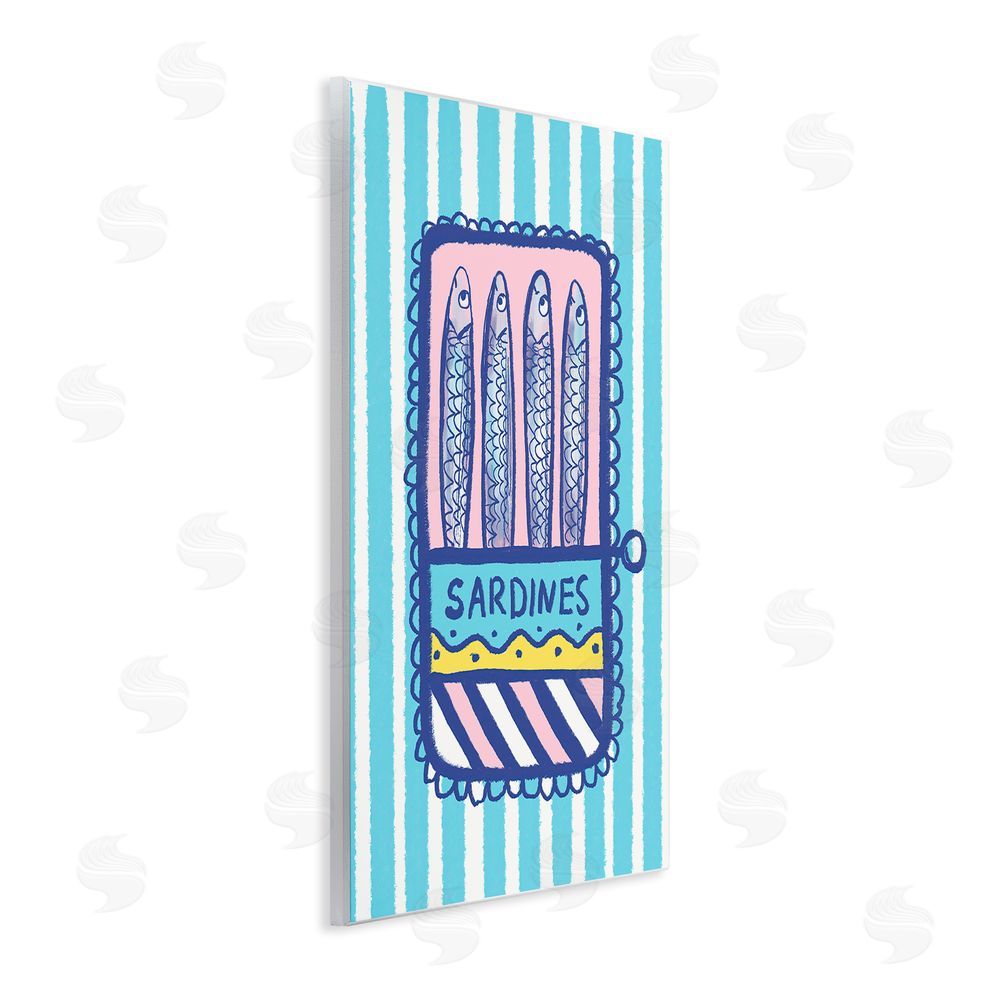 Florentina Dolci Pastel & Stripes Sardines Wooden Wall Plaque Art Print