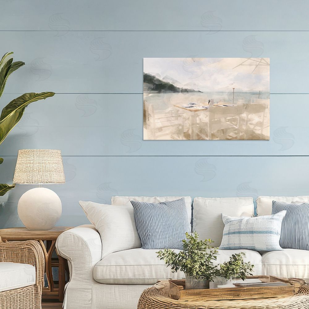 Noah Bay Table By The Sea Stretched Canvas on Wall