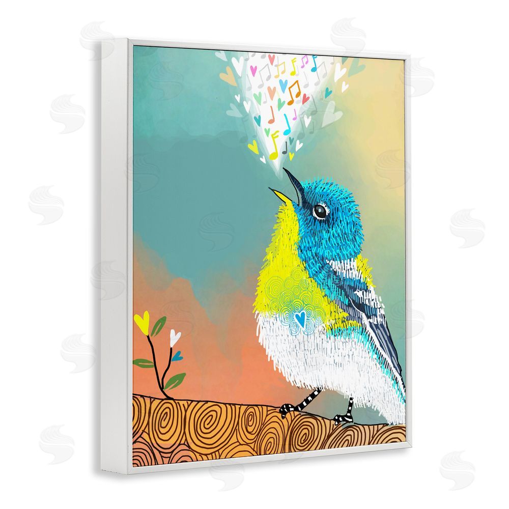 Suzanne Millius Dream Chaser Songbird White Framed Giclee Wall Art Print