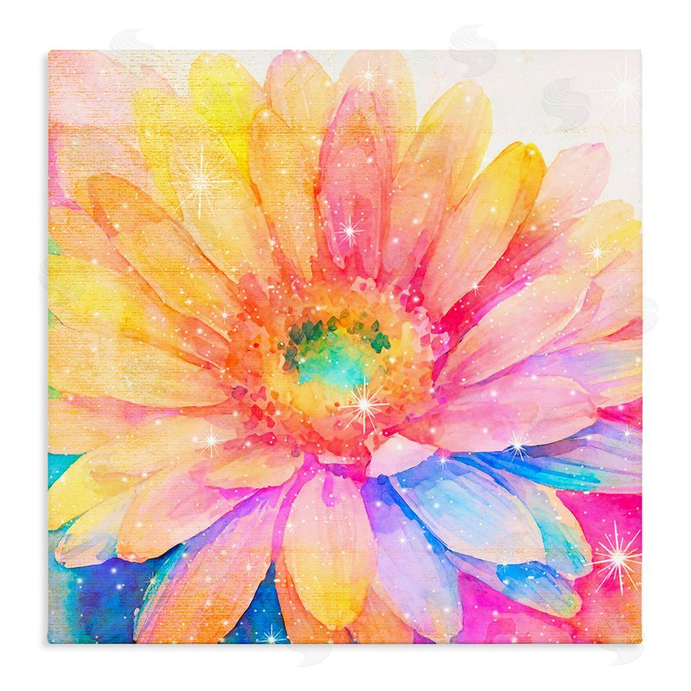 Vibelicious Bloomtopia Shimmer Blossom Stretched Canvas Wall Art Print