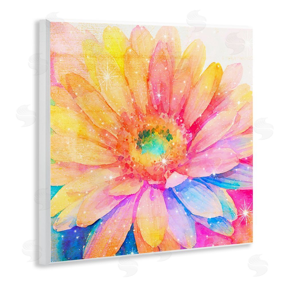 Vibelicious Bloomtopia Shimmer Blossom Wall Plaque Art Print with White Foil Wrap