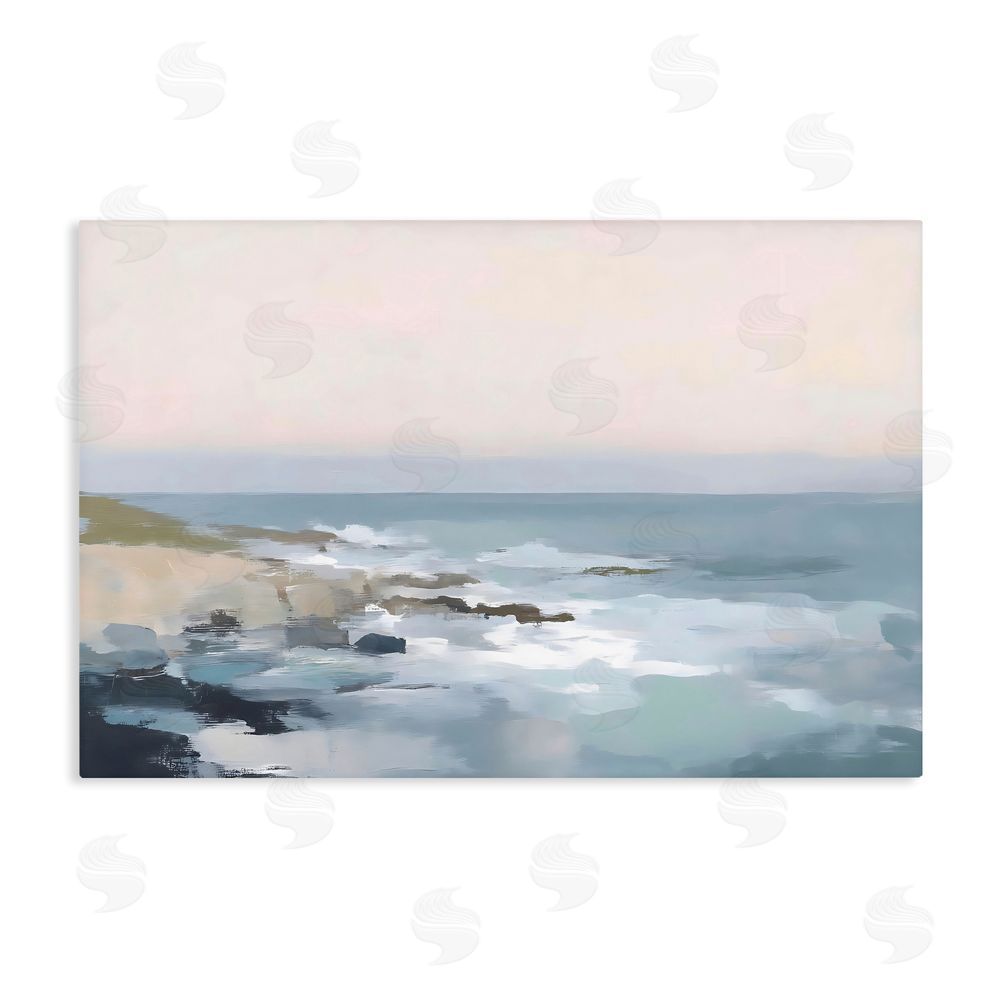 Creative Studio Serene Coastal Ocean Scene Stretched Canvas Wall Art Print