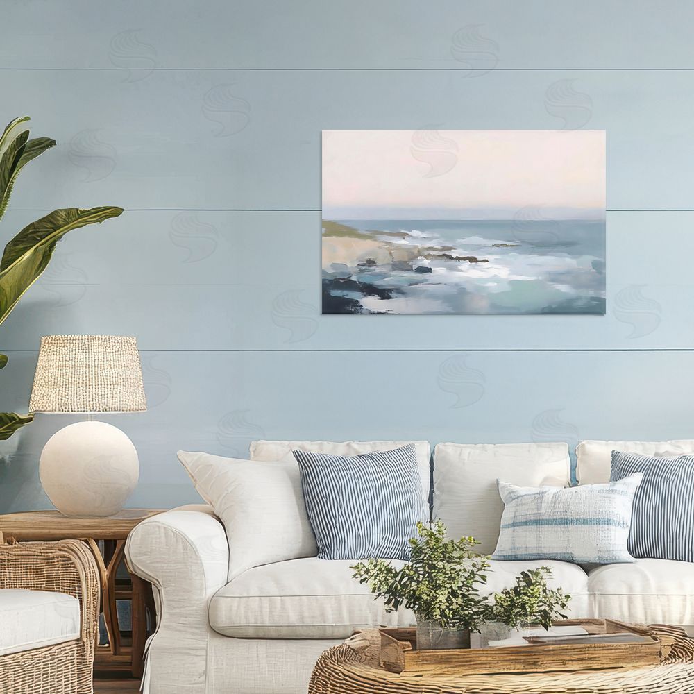 Creative Studio Serene Coastal Ocean Scene Stretched Canvas on Wall