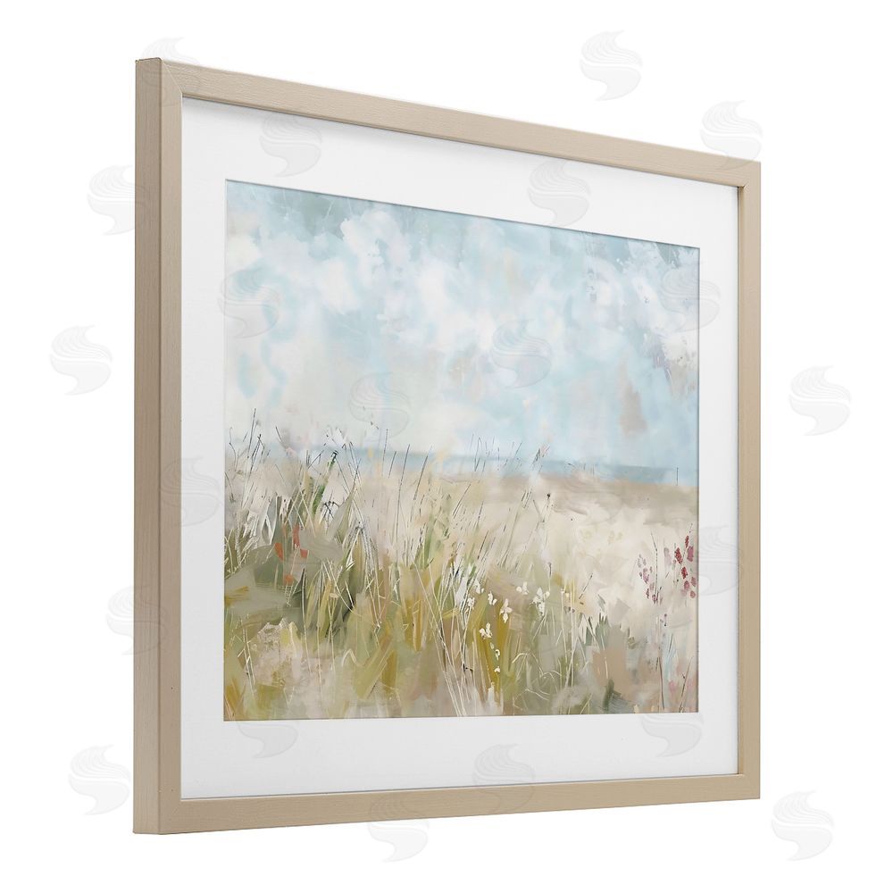 Creative Studio Flowers By The Ocean Brown Framed Print Under Glass Wall Art