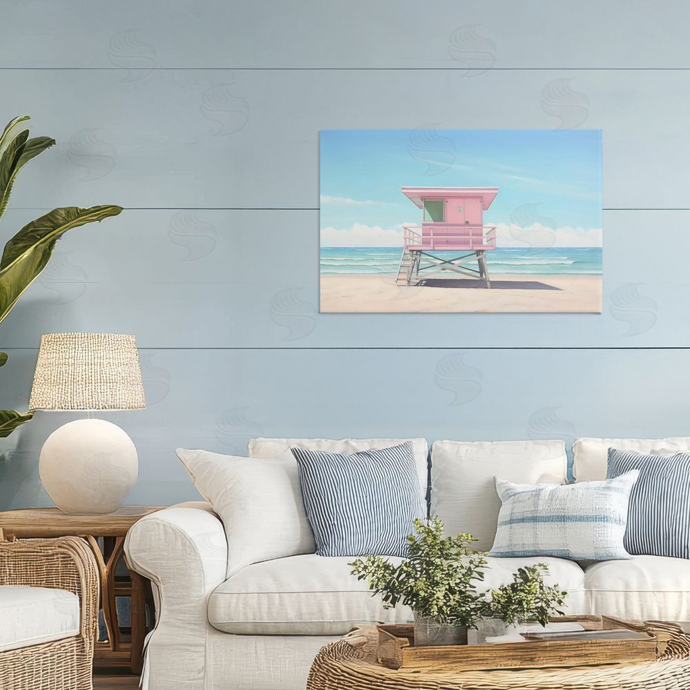 Creative Studio Miami Beach Lifeguard Station Stretched Canvas Wall Art in Room