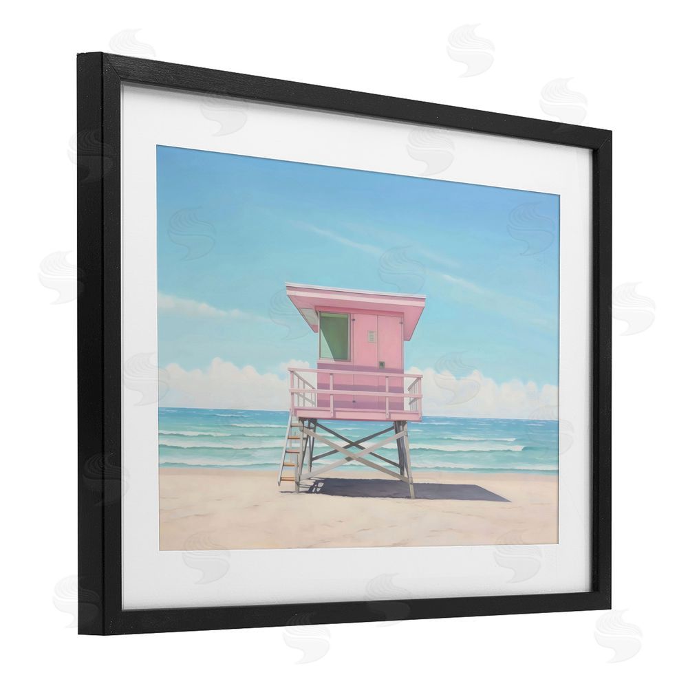 Creative Studio Miami Beach Lifeguard Station Black Framed Print Under Glass Wall Art
