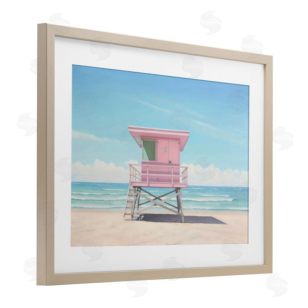 Creative Studio Miami Beach Lifeguard Station Brown Framed Print Under Glass Wall Art