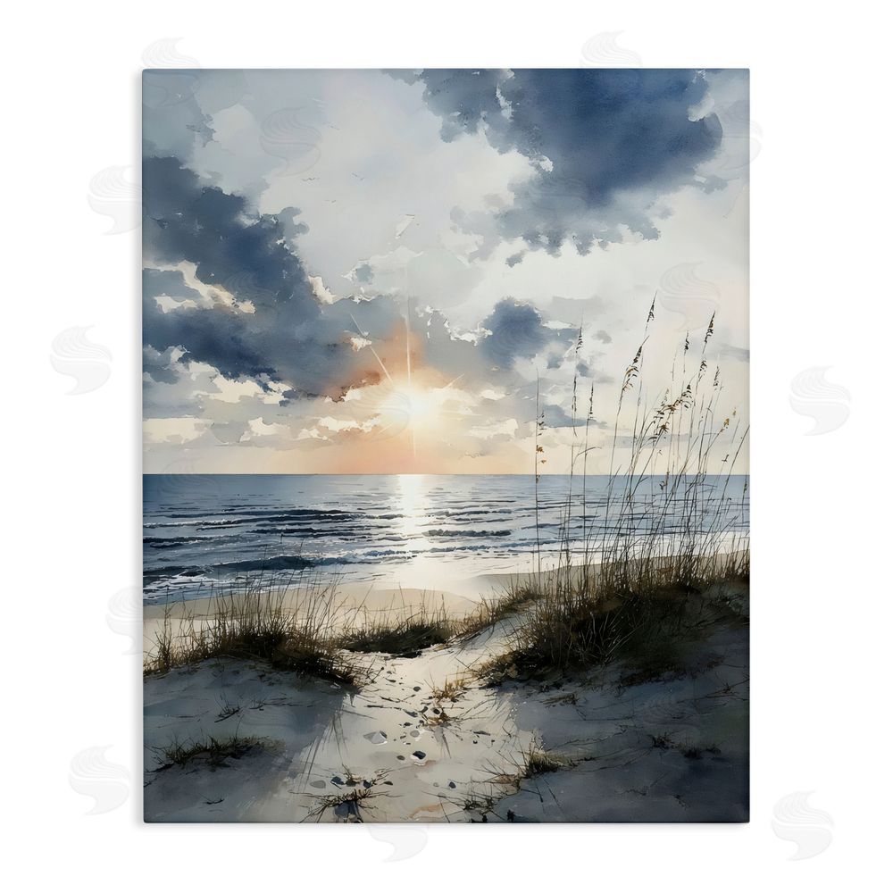Franklyn Gregory Ocean Sunrise over Sandy Dunes Stretched Canvas Wall Art
