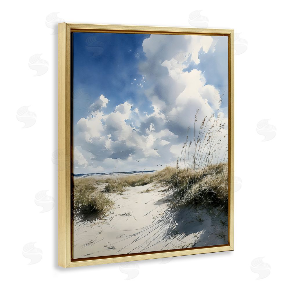 Franklyn Gregory Dunes In The Sunshine Gold Floating Frame Canvas Wall Art Print