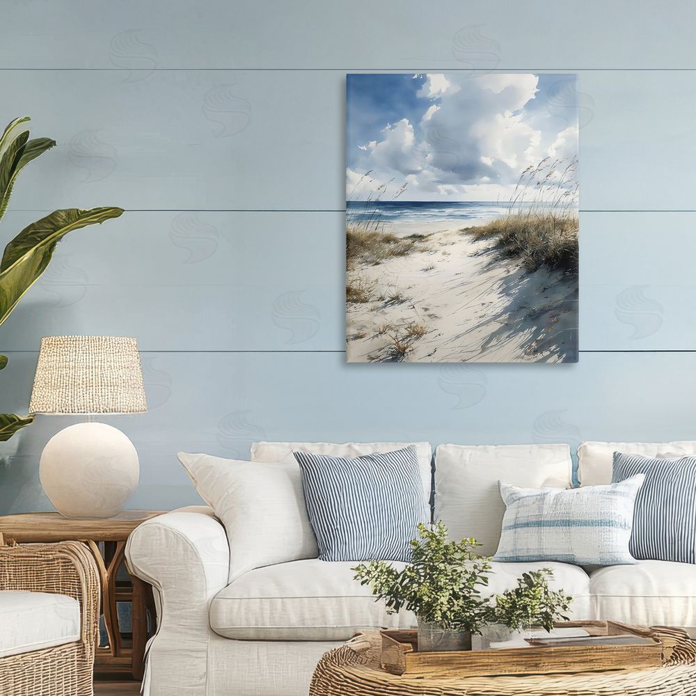 Franklyn Gregory Dune Beach at Midday Stretched Canvas Wall Art in Room