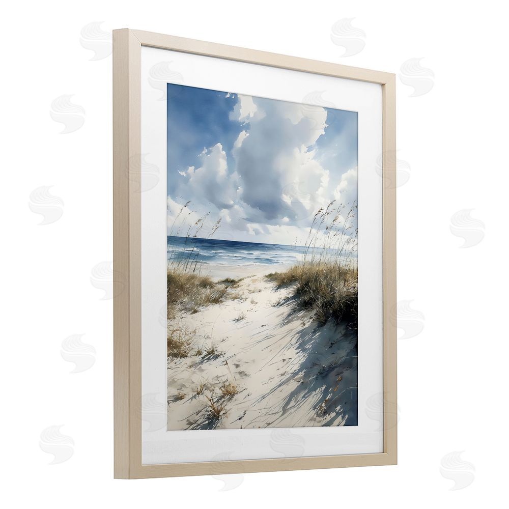 Franklyn Gregory Dune Beach at Midday Brown Framed Print Under Glass Wall Art