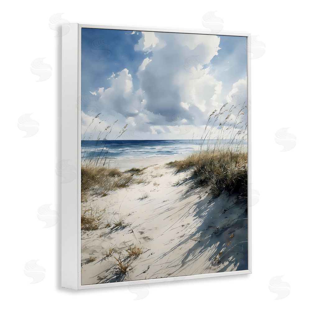Franklyn Gregory Dune Beach at Midday White Framed Giclee Wall Art Print