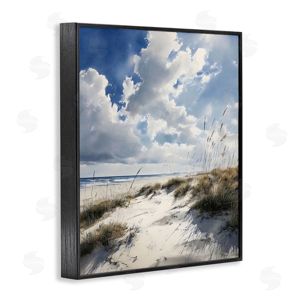 Franklyn Gregory Midday Sunny Beach Dunes Black Framed Giclee Wall Art