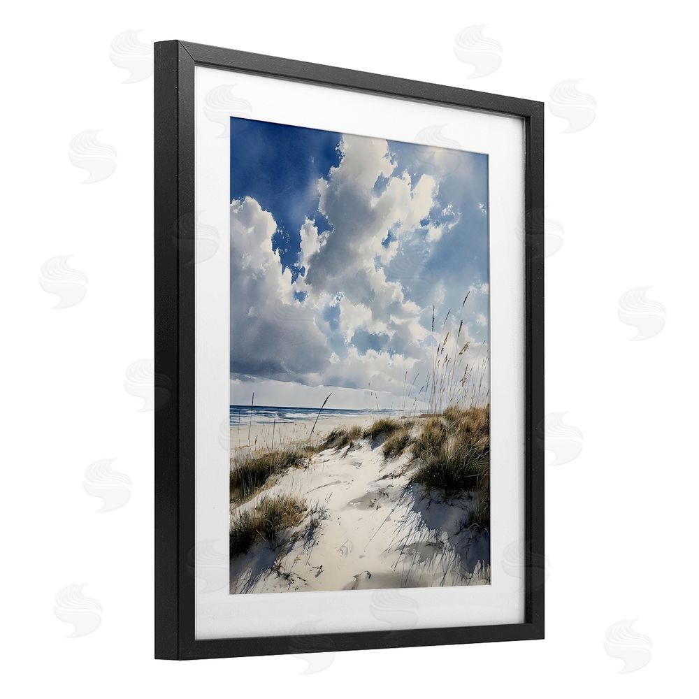 Franklyn Gregory Midday Sunny Beach Dunes Black Framed Print Under Glass Wall Art
