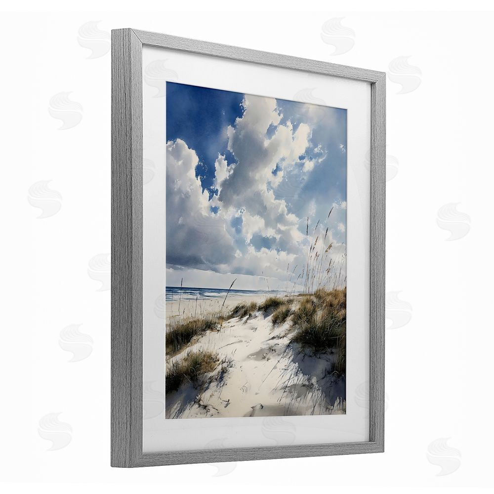 Franklyn Gregory Midday Sunny Beach Dunes Gray Framed Print Under Glass Wall Art