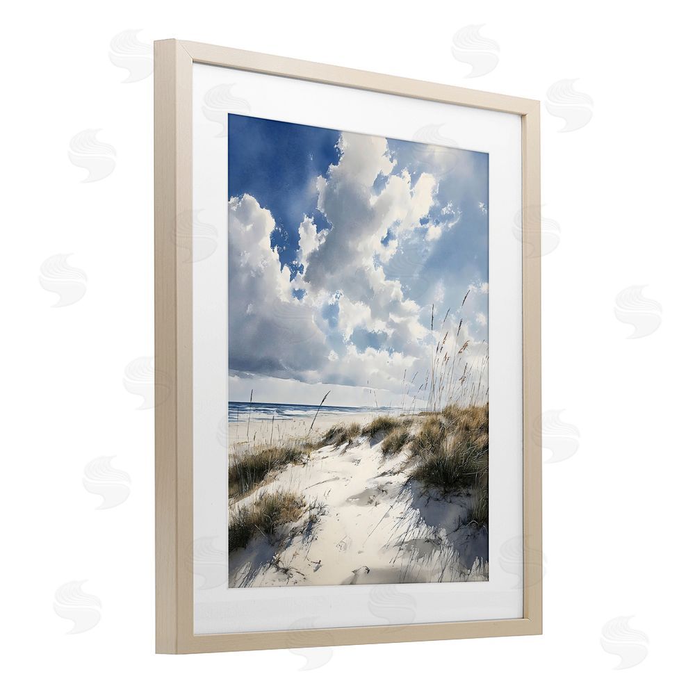Franklyn Gregory Midday Sunny Beach Dunes Brown Framed Print Under Glass Wall Art