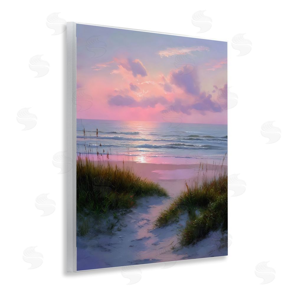 Franklyn Gregory Romantic Beach Sunset in Pink Wall Plaque Home Decor Art Print