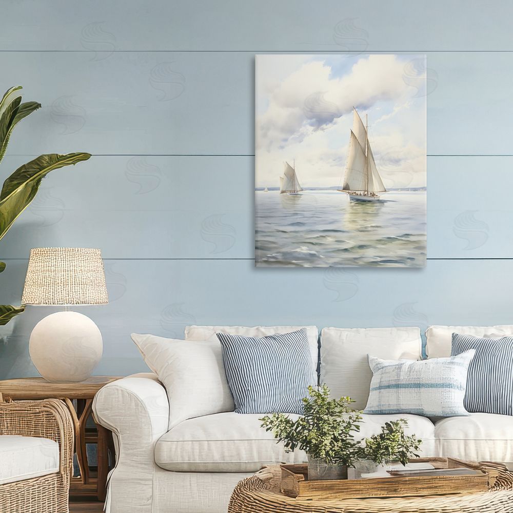 LSR Design Studio Sailing Toward a Tranquil Horizon Stretched Canvas on Wall
