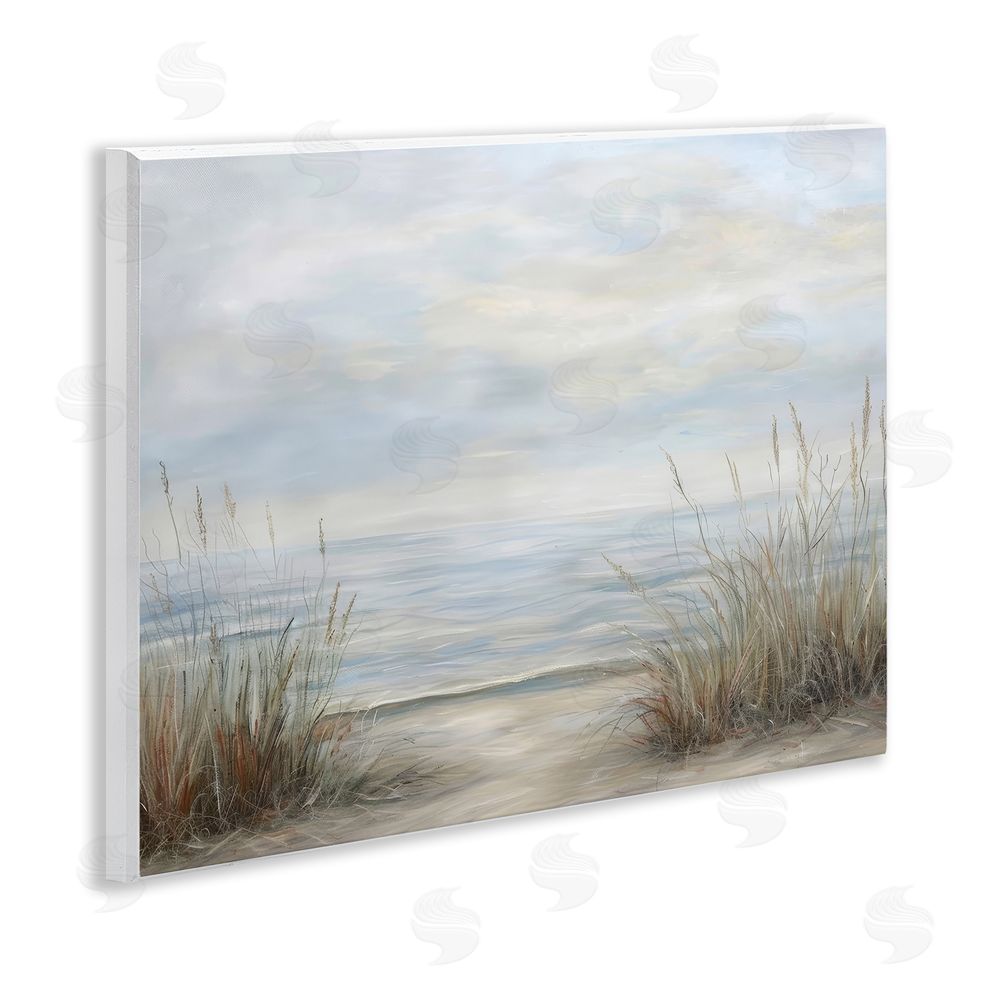 Petal Prints Design Silent Beach with Seaside Dunes Wall Plaque Printed Art