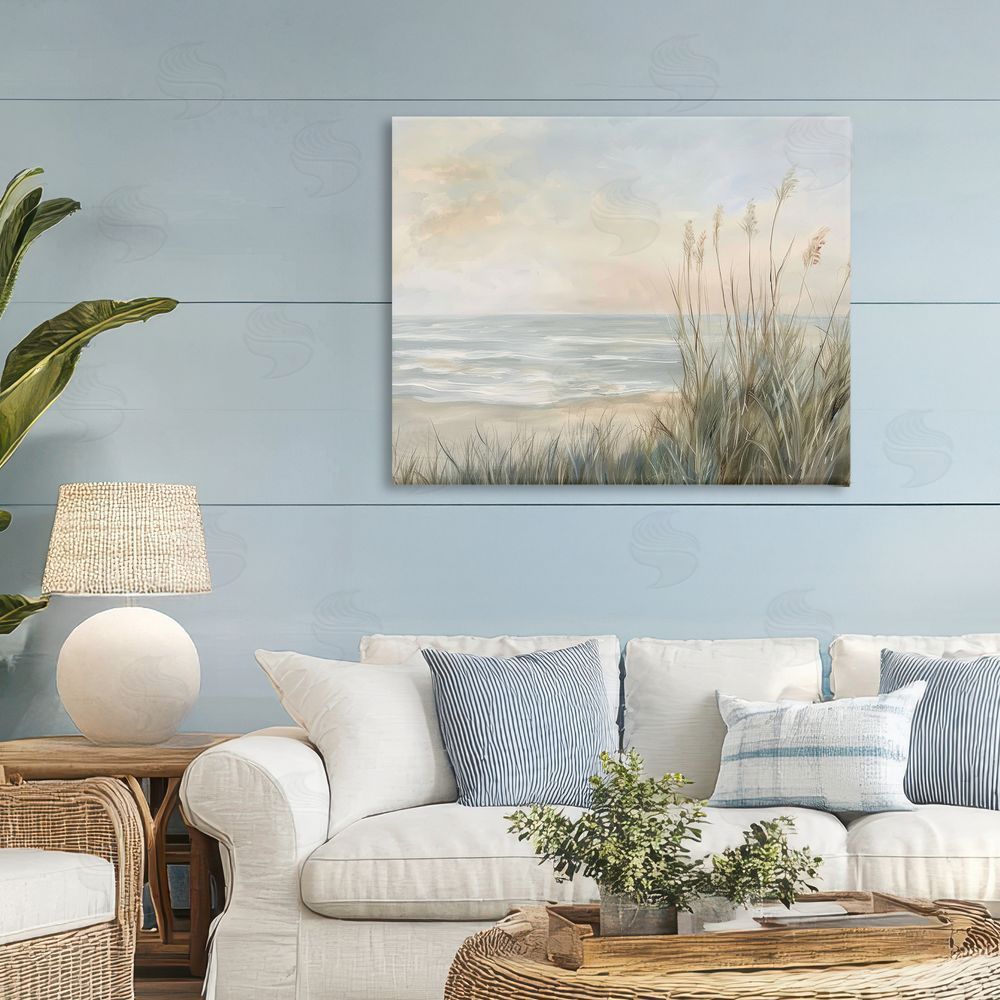 Petal Prints Design Scenic Beach Dunes at Dawn Stretched Canvas on Wall