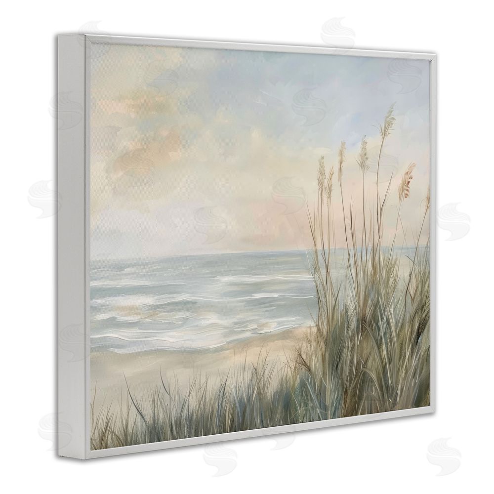 Petal Prints Design Scenic Beach Dunes at Dawn White Framed Giclee Wall Art Print