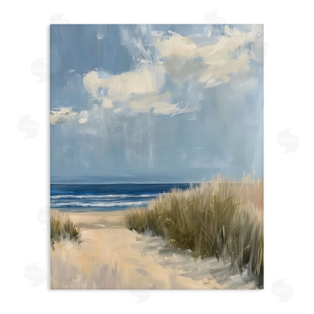 Petal Prints Design In The Dunes By The Sea Stretched Canvas Wall Art