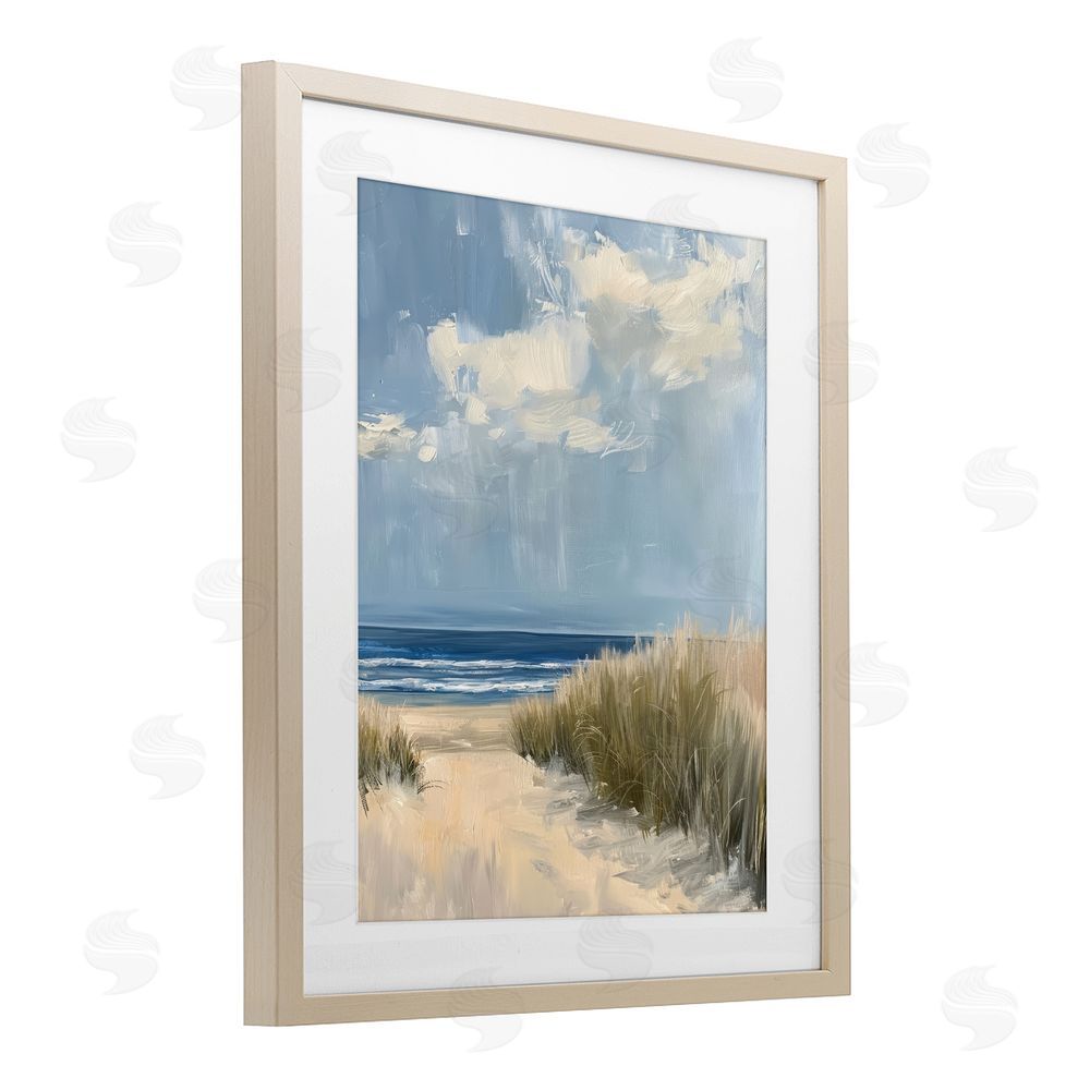 Petal Prints Design In The Dunes By The Sea Brown Framed Print Under Glass Wall Art