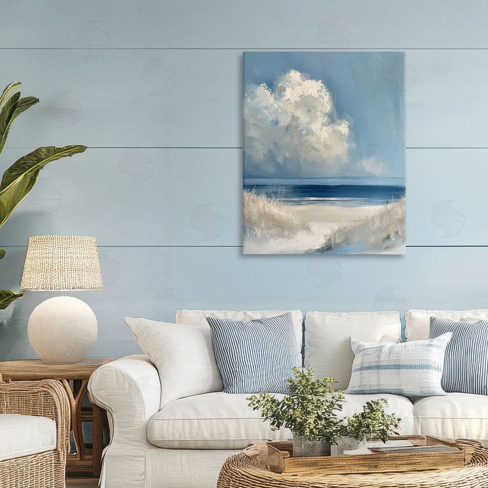 Petal Prints Design Dark Waters Ahead Stretched Canvas Wall Art in Room