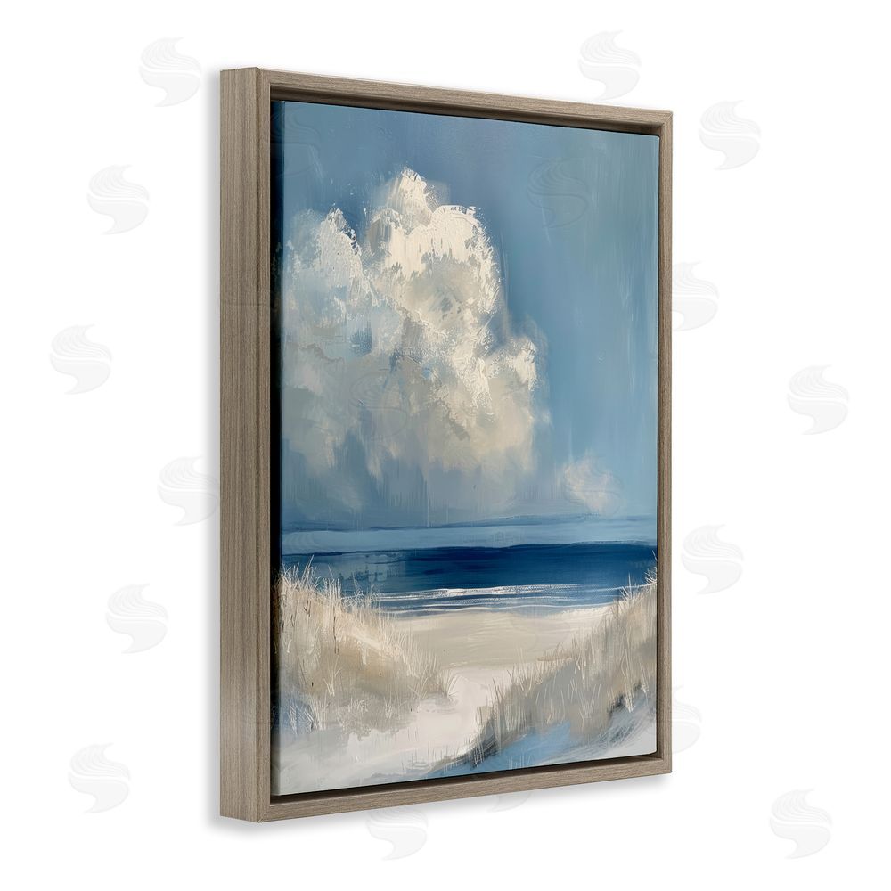 Petal Prints Design Dark Waters Ahead Brown Floating Frame Canvas Wall Art Print