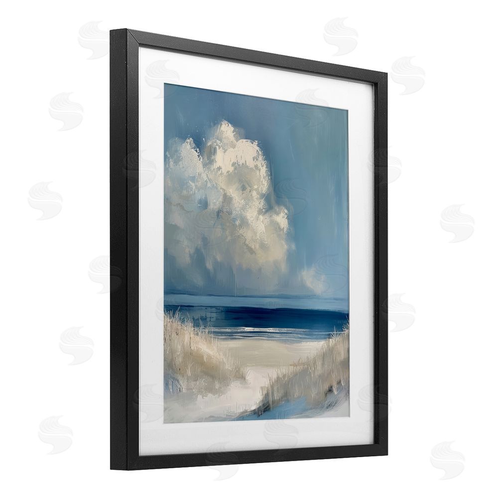Petal Prints Design Dark Waters Ahead Black Framed Print Under Glass Wall Art