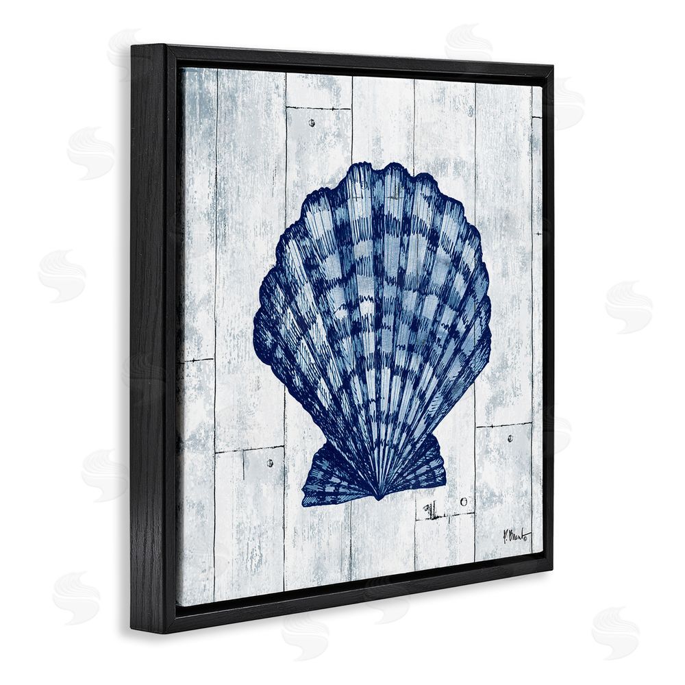 Paul Brent Coastal Timberland Scallop Black Floating Frame Canvas Wall Art Print