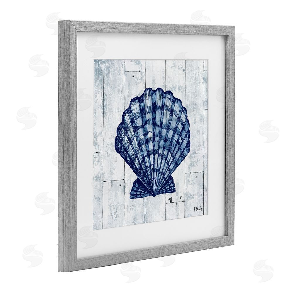 Paul Brent Coastal Timberland Scallop Gray Framed Print Under Glass Wall Art