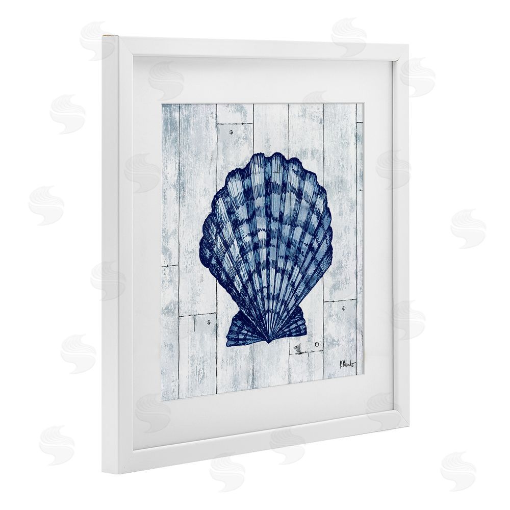 Paul Brent Coastal Timberland Scallop White Framed Print Under Glass Wall Art