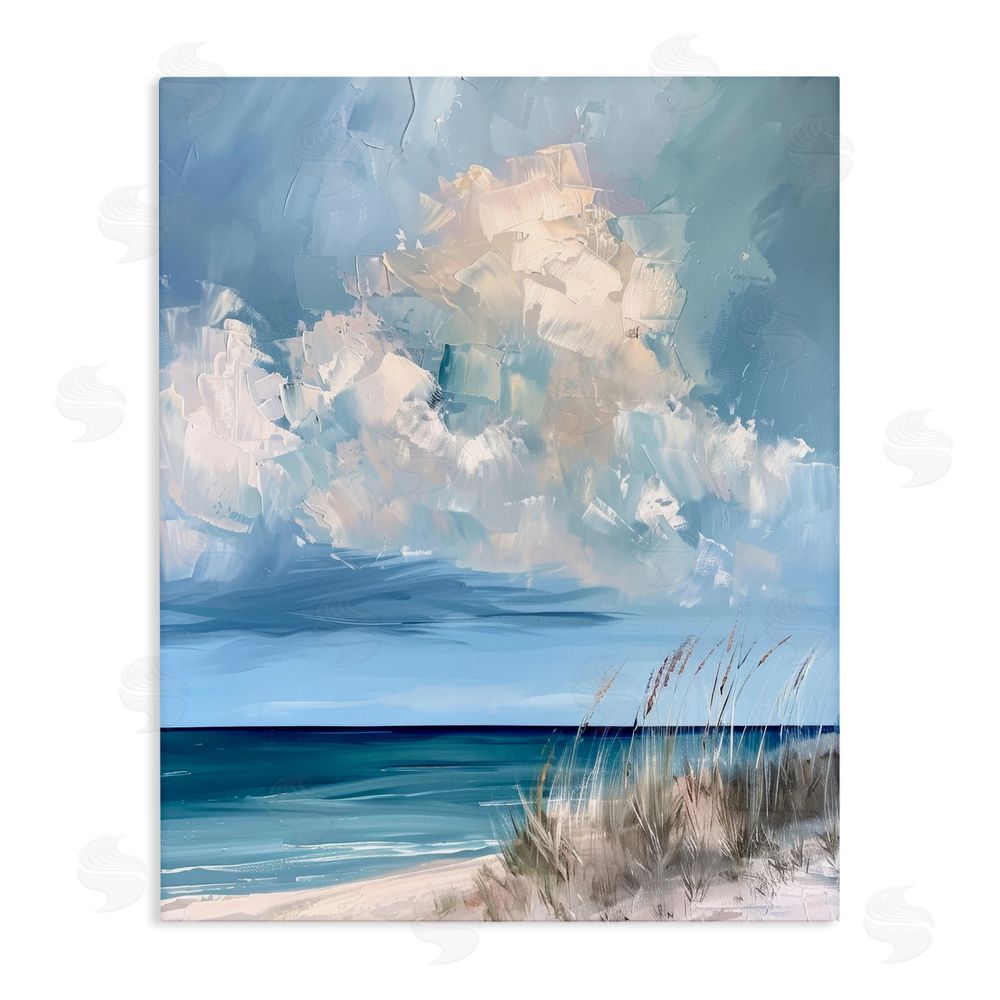 Petal Prints Design A Storm Is Coming on Beach Stretched Canvas Wall Art Print