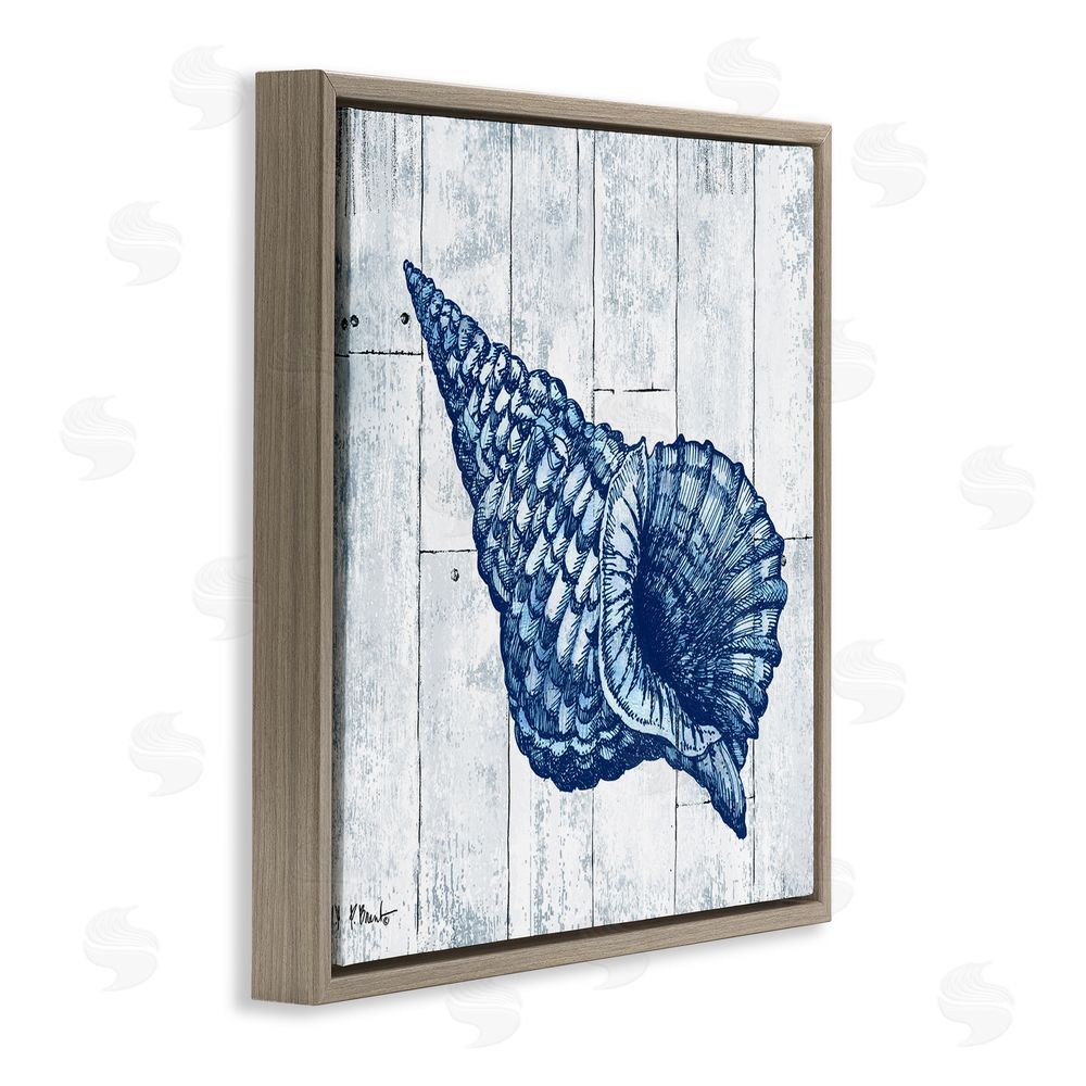 Paul Brent Coastal Timberland Conch Brown Floating Frame Canvas Wall Art Print