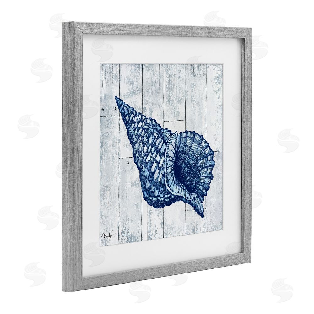 Paul Brent Coastal Timberland Conch Gray Framed Print Under Glass Wall Art