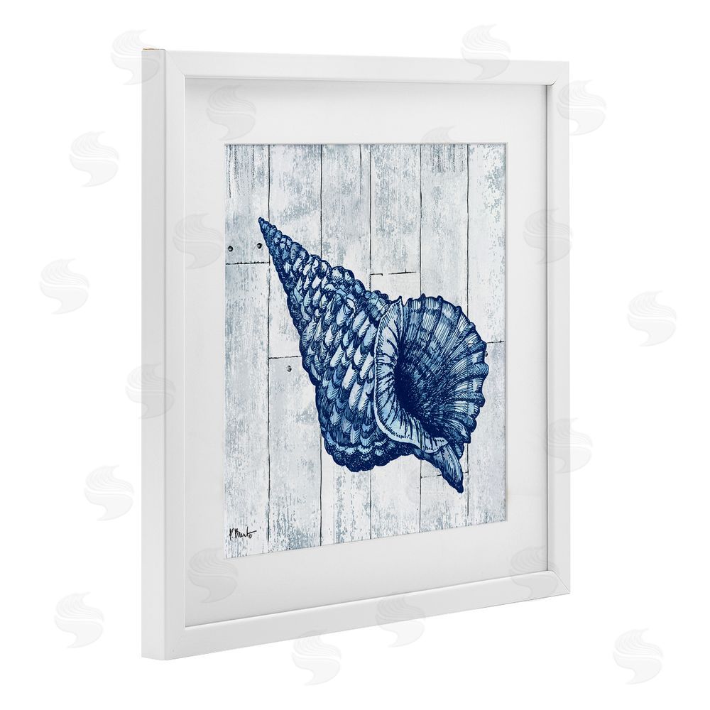 Paul Brent Coastal Timberland Conch White Framed Print Under Glass Wall Art