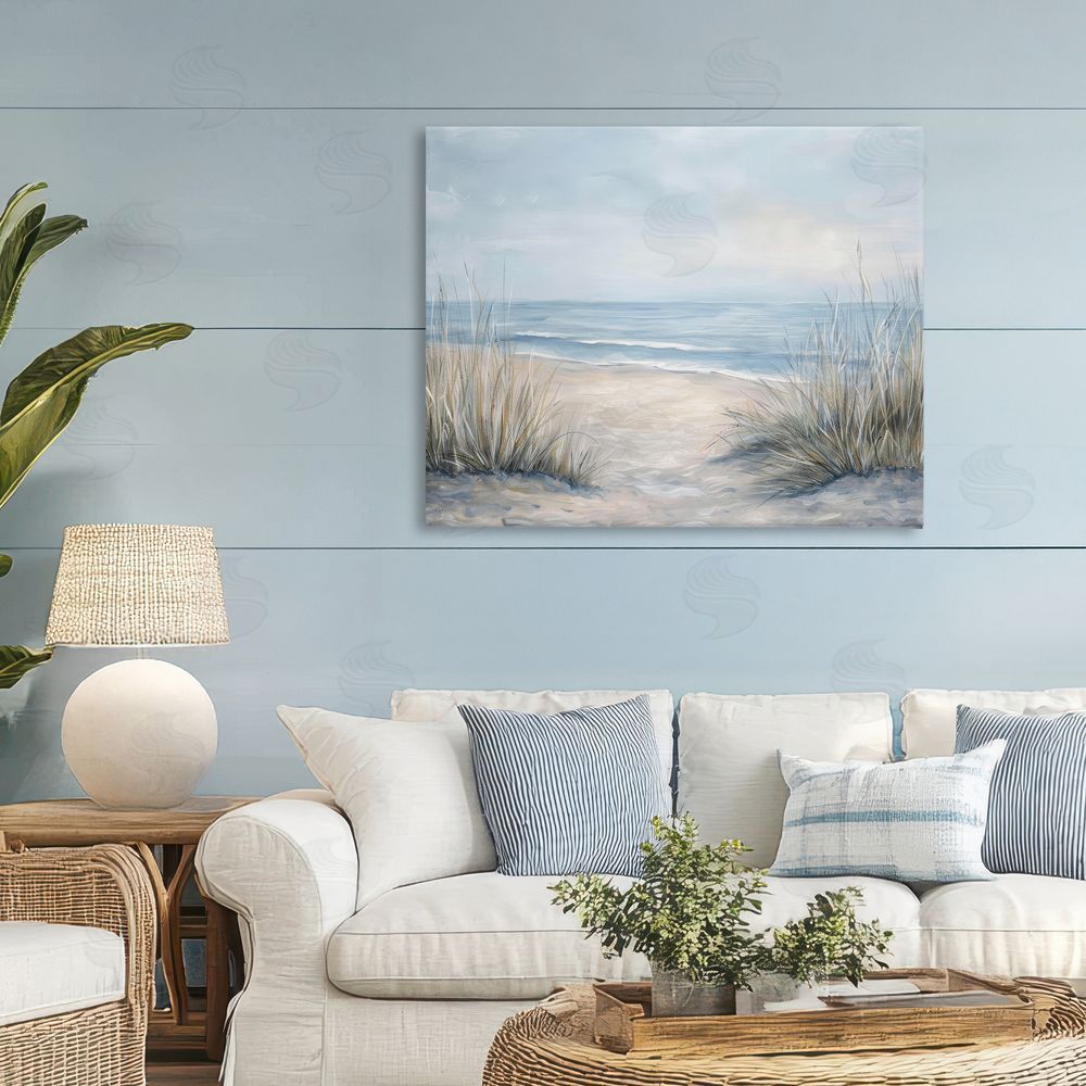 Petal Prints Design To The Beach Tranquil Landscape Stretched Canvas on Wall