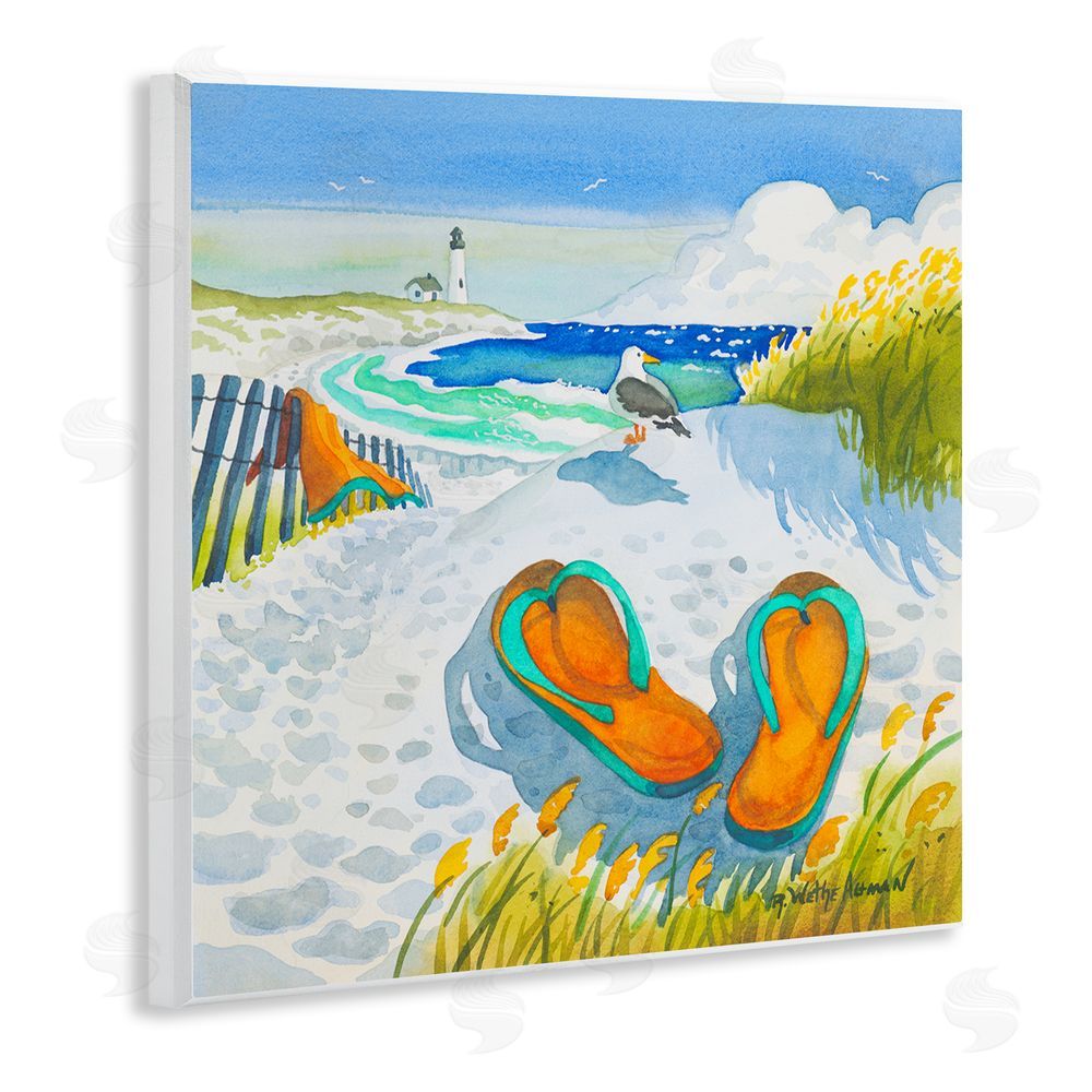 Robin Altman Seagull & Flip Flops Wall Plaque Printed Art