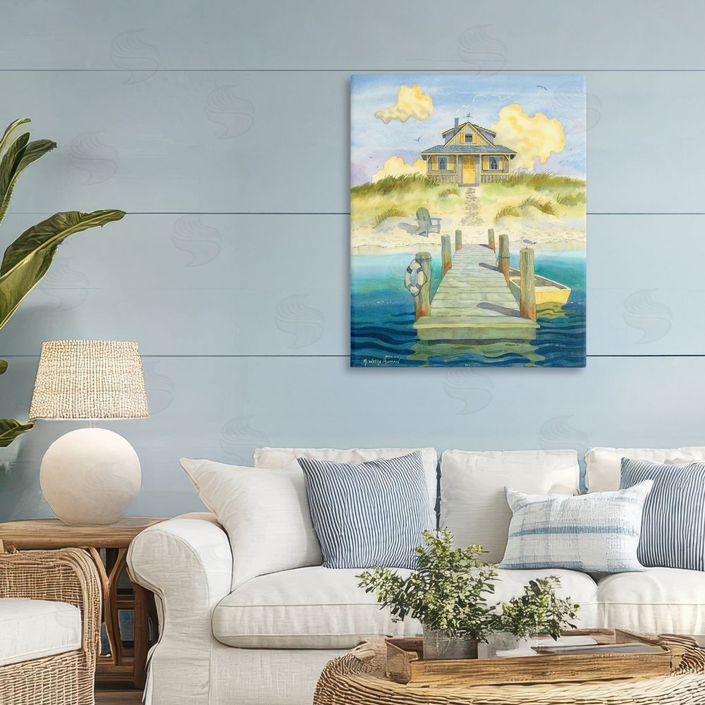 Robin Altman Welcome Seaside Retreat Cottage Stretched Canvas on Wall