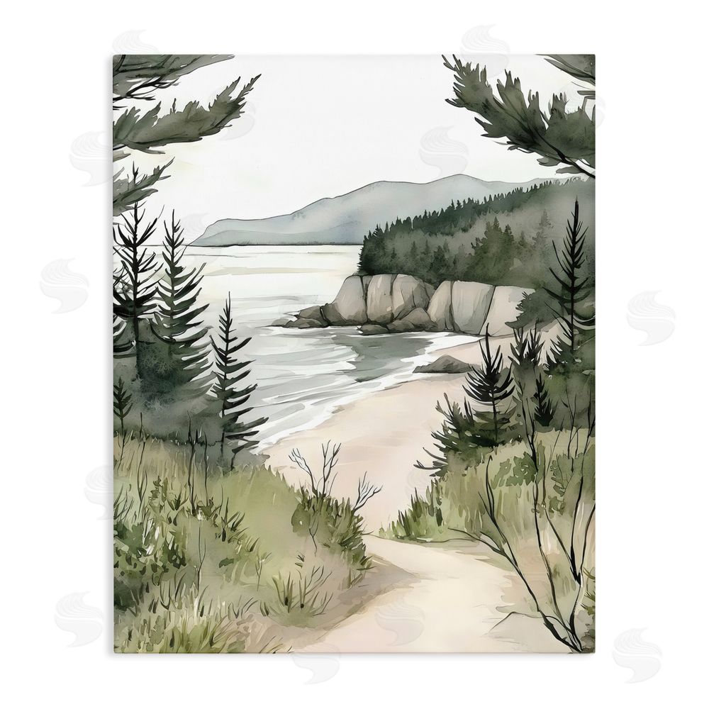 Riley B Coastal Calm Winding Path Stretched Canvas Wall Art