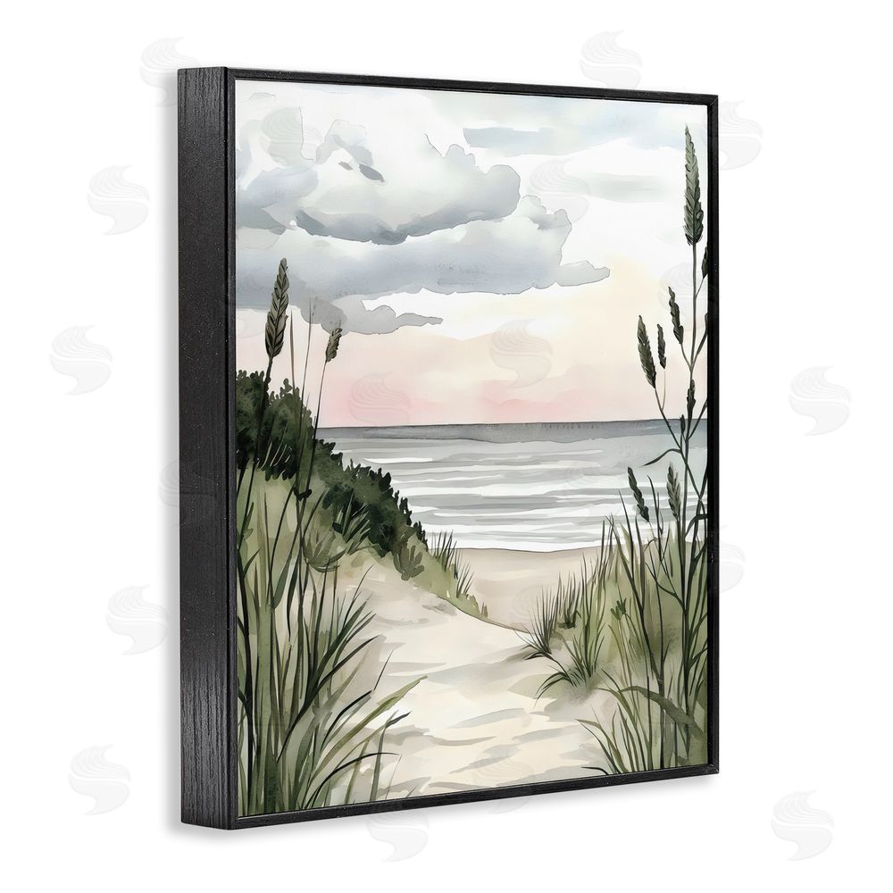 Riley B Coastal Calm Seaside Dunes Black Framed Giclee Wall Art Print