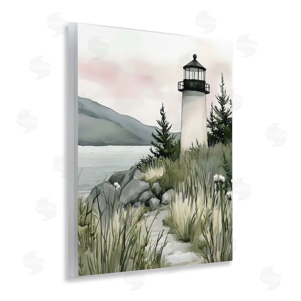 Riley B Coastal Calm Lighthouse Wall Plaque with Fixed Lithograph Print