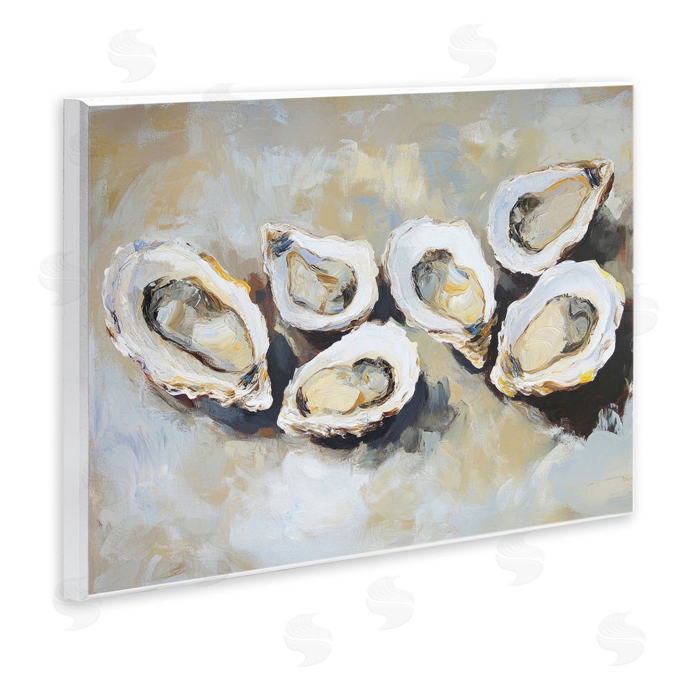 Sisi and Seb Line of Oysters in Neutrals Wall Plaque Home Decor Art Print