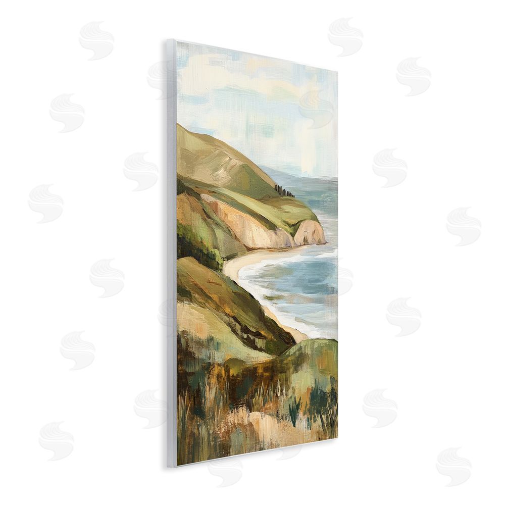Petal Prints Design Painted Cliffside Coastal Morning Light Wall Plaque Home Decor Art Print