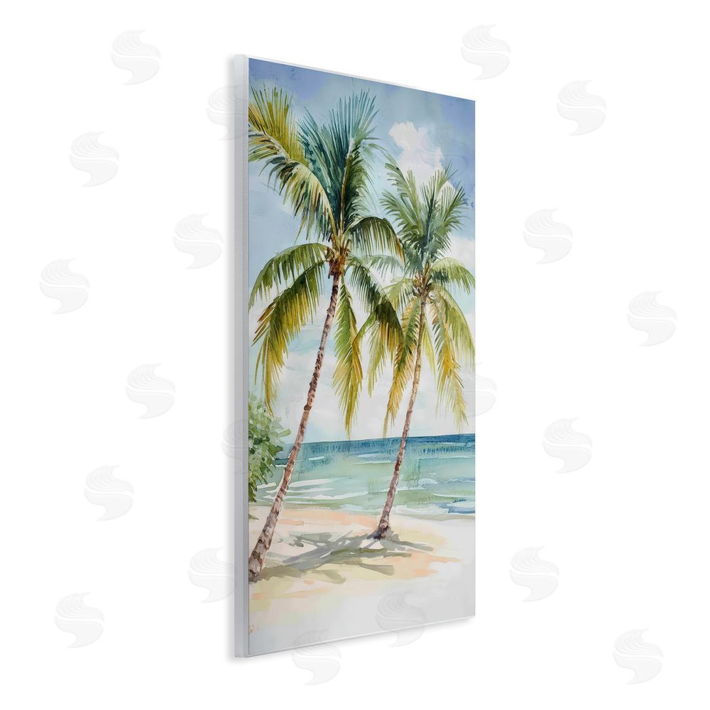 Petal Prints Design Shady Palm Beach Escape Wall Plaque Printed Art