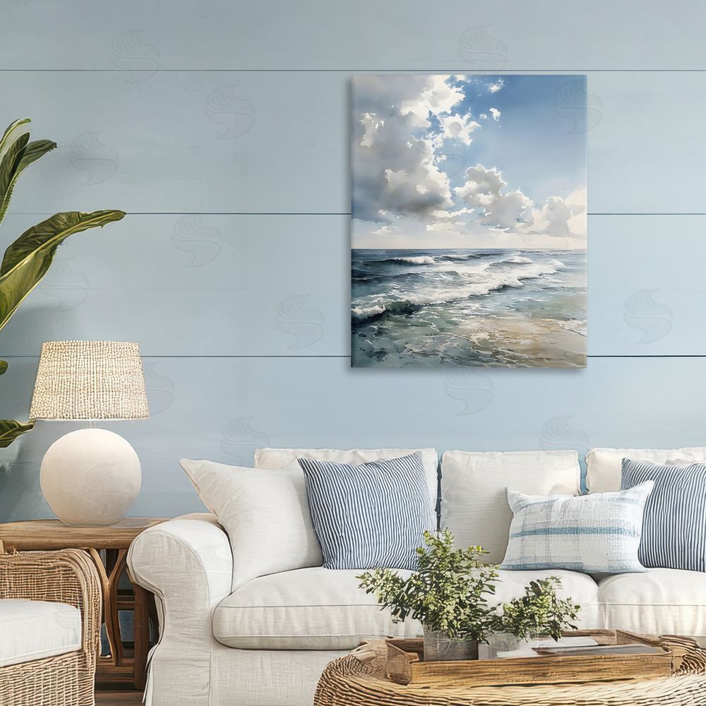 Franklyn Gregory Soft Waves & Clouds Stretched Canvas on Wall